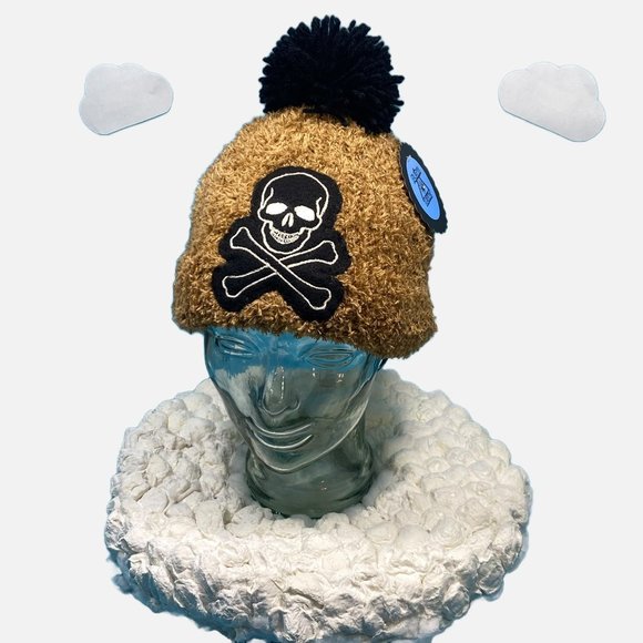 Plasma Beams Teddy Knit Skull & Crossbones Beanie main image 5